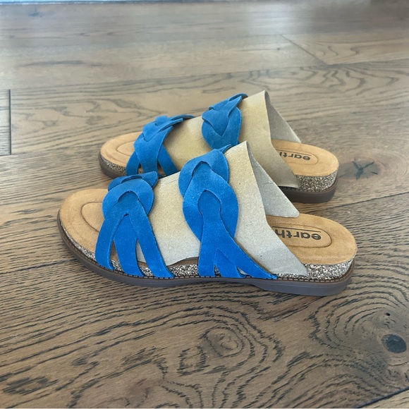 NEW IN BOX! Earth Woman's Desty Round Toe Woven Casual Slip-on Blue Sandals Sz 7 - Picture 7 of 13